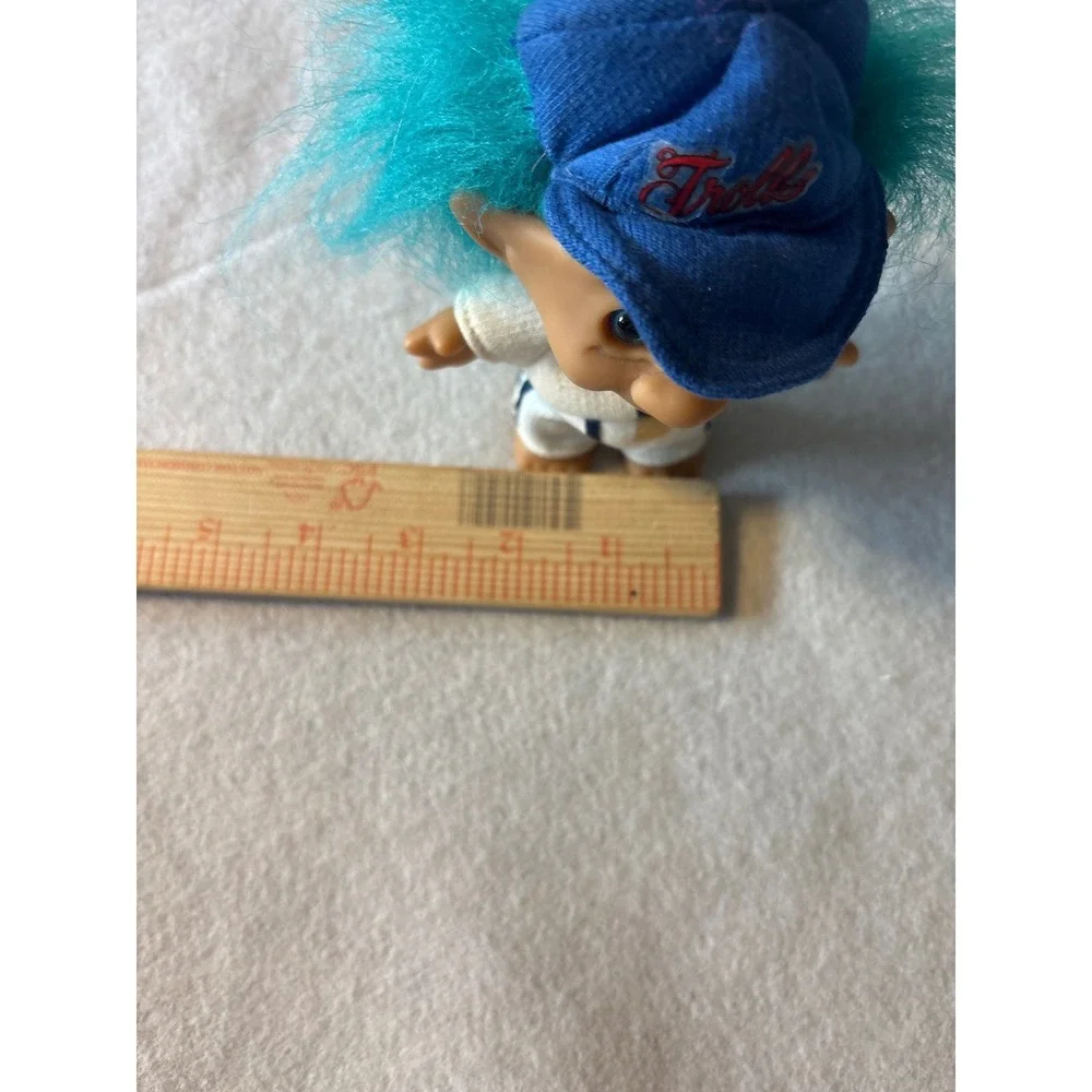 Vintage Ace Novelty Trolls Doll Blue Hair Baseball Cap Sport Outfit